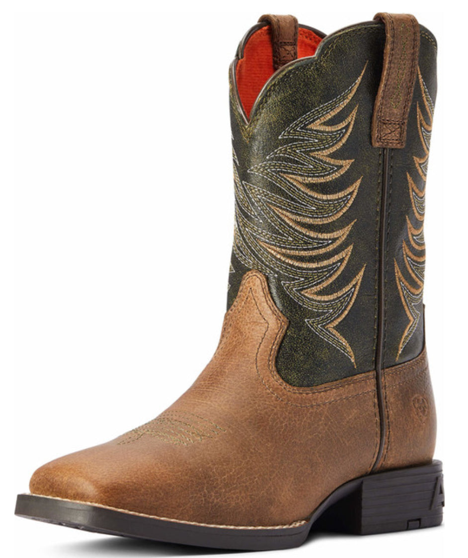 Ariat Kid's Boots - Firecatcher - Distressed Brown / Green Kids Boots Ariat