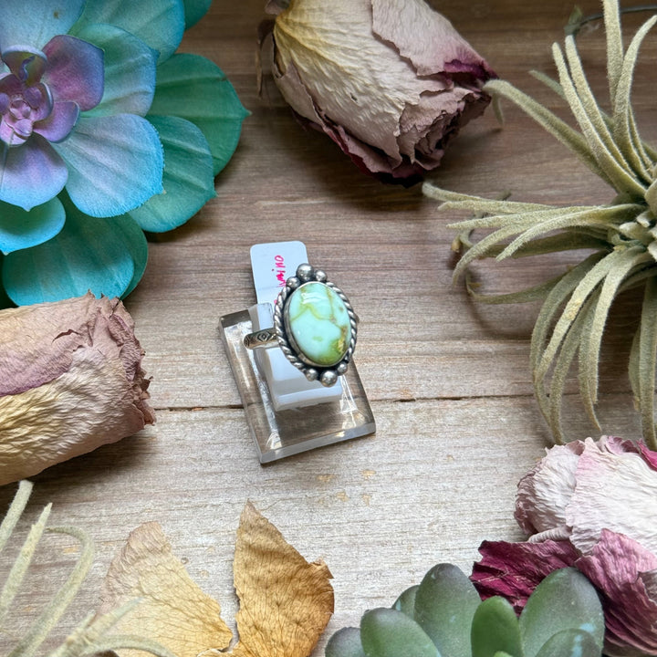 129 - Sterling Silver Palomino Variscite Medicine Man Eye Stamped Stacking Ring by Jason Ogg Ring Shopify Collective The Bijoux FAB Jewelry The Bijoux FAB Jewelry