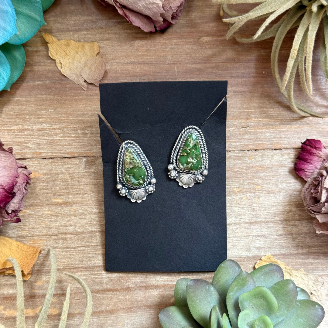 2 - Sterling Silver Sonoran Gold Turquoise Stud Earrings by Shay Pfeiffer Earrings Shopify Collective The Bijoux FAB Jewelry The Bijoux FAB Jewelry
