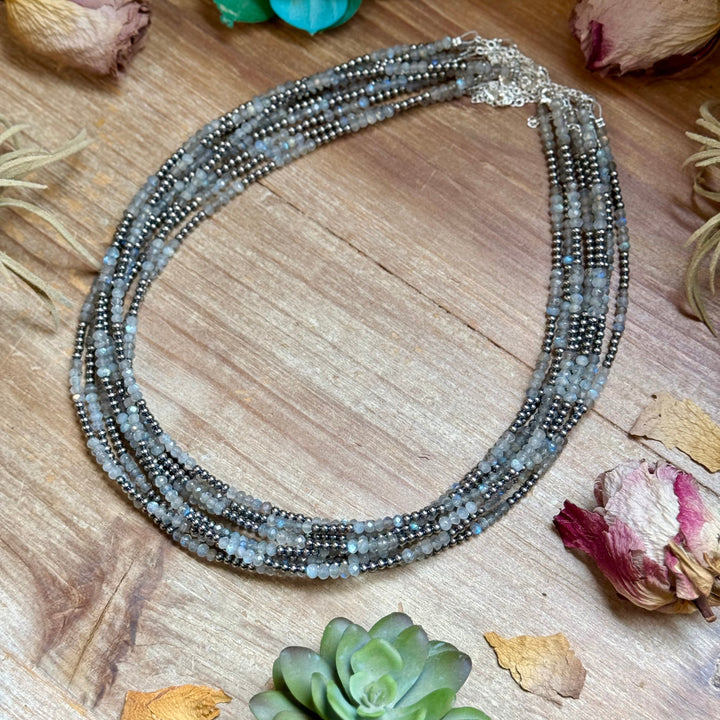 Faceted Moonstone Necklace – 19" 3mm Necklaces Shopify Collective The Bijoux FAB Jewelry The Bijoux FAB Jewelry