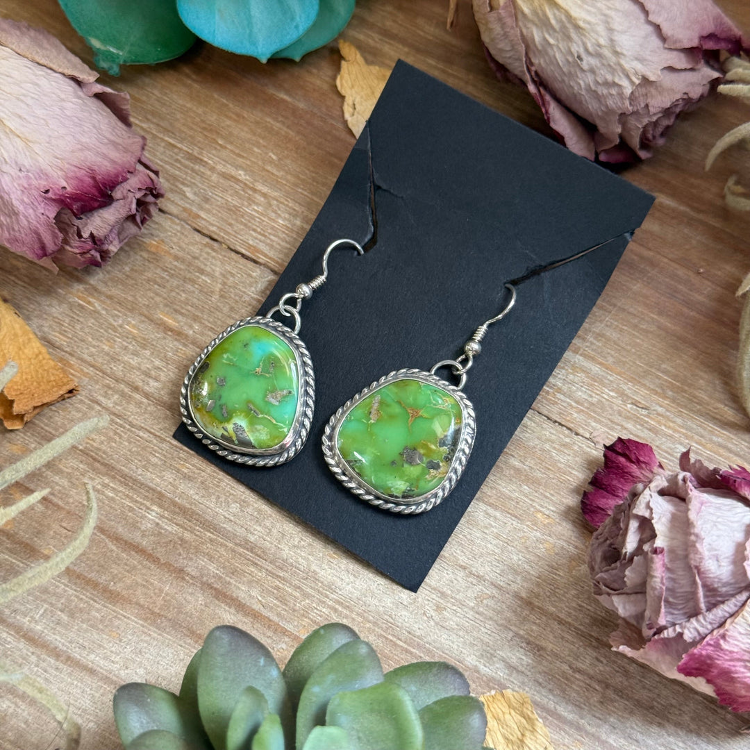 Sterling Silver Sonoran Turquoise Dangle Earrings – Handmade by Artist Jason Ogg Earrings Shopify Collective The Bijoux FAB Jewelry The Bijoux FAB Jewelry