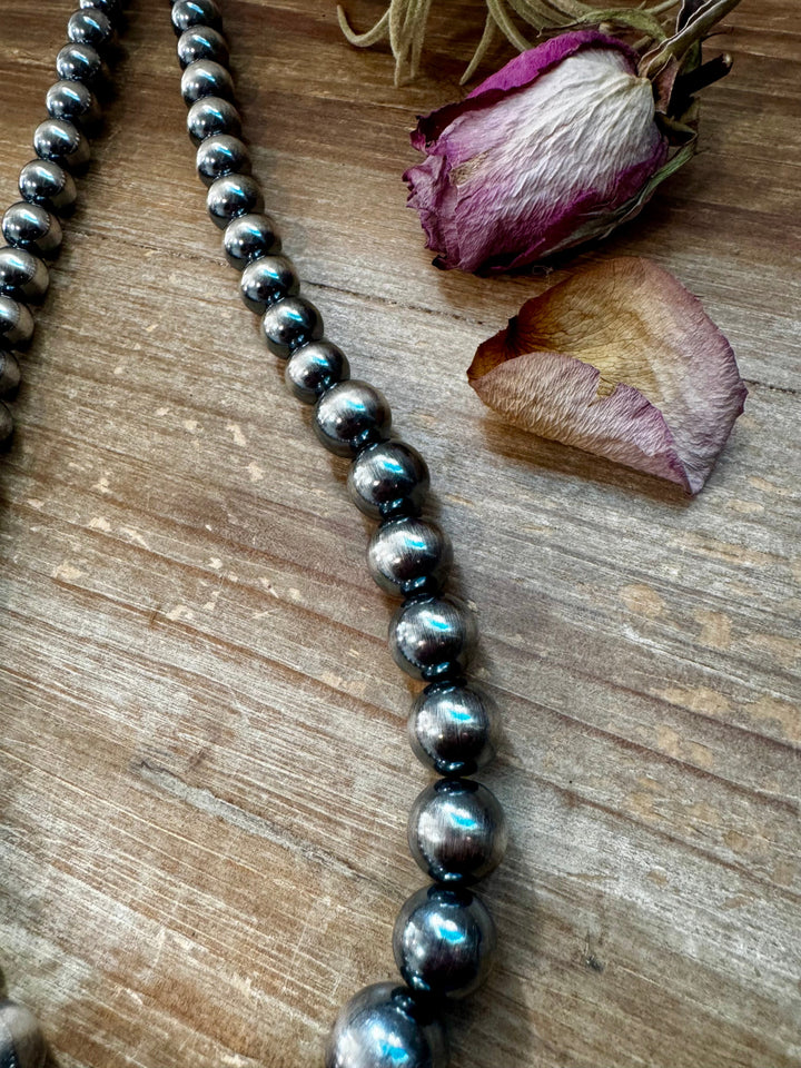 NFR Collection Necklace – Graduated Sterling Silver Pearls 6mm to 16mm 51” Necklaces Shopify Collective The Bijoux FAB Jewelry The Bijoux FAB Jewelry