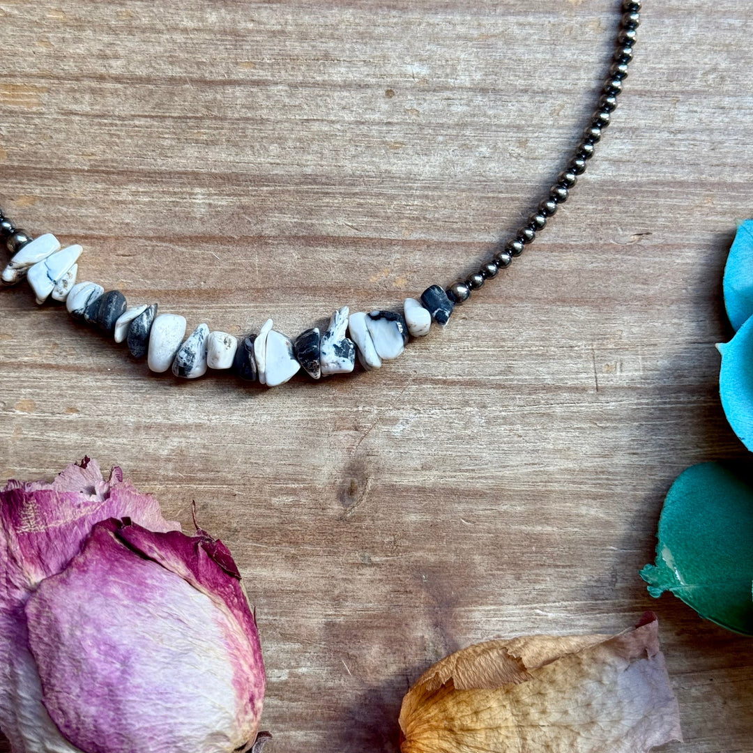 14” White Buffalo Choker – Sterling Silver Pearls Choker Shopify Collective The Bijoux FAB Jewelry The Bijoux FAB Jewelry