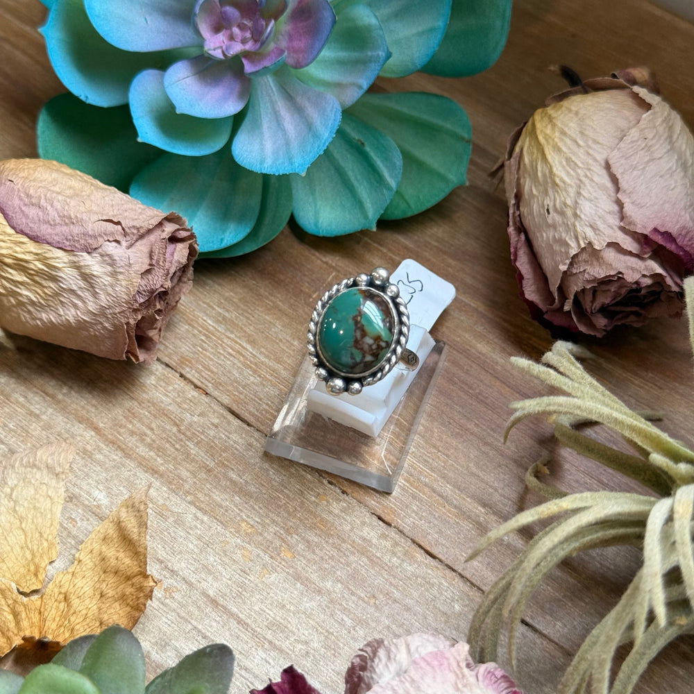 122 - Sterling Silver Royston Turquoise Medicine Man Eye Stamped Stacking Ring by Jason Ogg Ring Shopify Collective The Bijoux FAB Jewelry The Bijoux FAB Jewelry