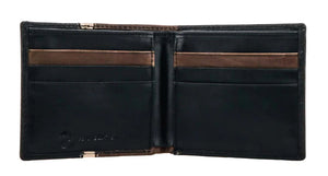 "TONKAWA" BIFOLD HOOEY WALLET BROWN/BLACK W/IVORY AZTEC