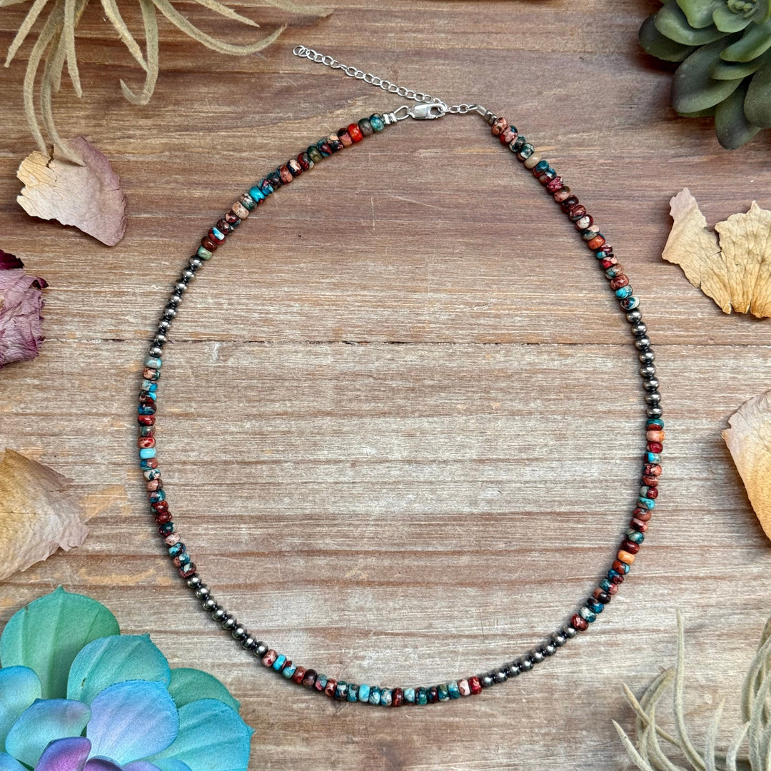 17” Blue & Pink Sea Sediment Necklace – Sterling Silver Necklaces Shopify Collective The Bijoux FAB Jewelry The Bijoux FAB Jewelry