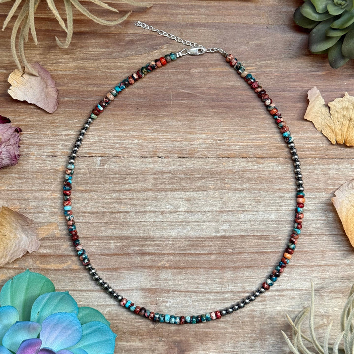 17” Blue & Pink Sea Sediment Necklace – Sterling Silver Necklaces Shopify Collective The Bijoux FAB Jewelry The Bijoux FAB Jewelry