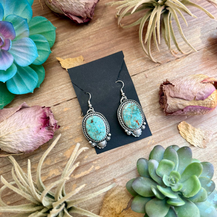26 - Sterling Silver Cripple Creek Turquoise Dangle Earrings by Shay Pfeiffer Earrings Shopify Collective The Bijoux FAB Jewelry The Bijoux FAB Jewelry