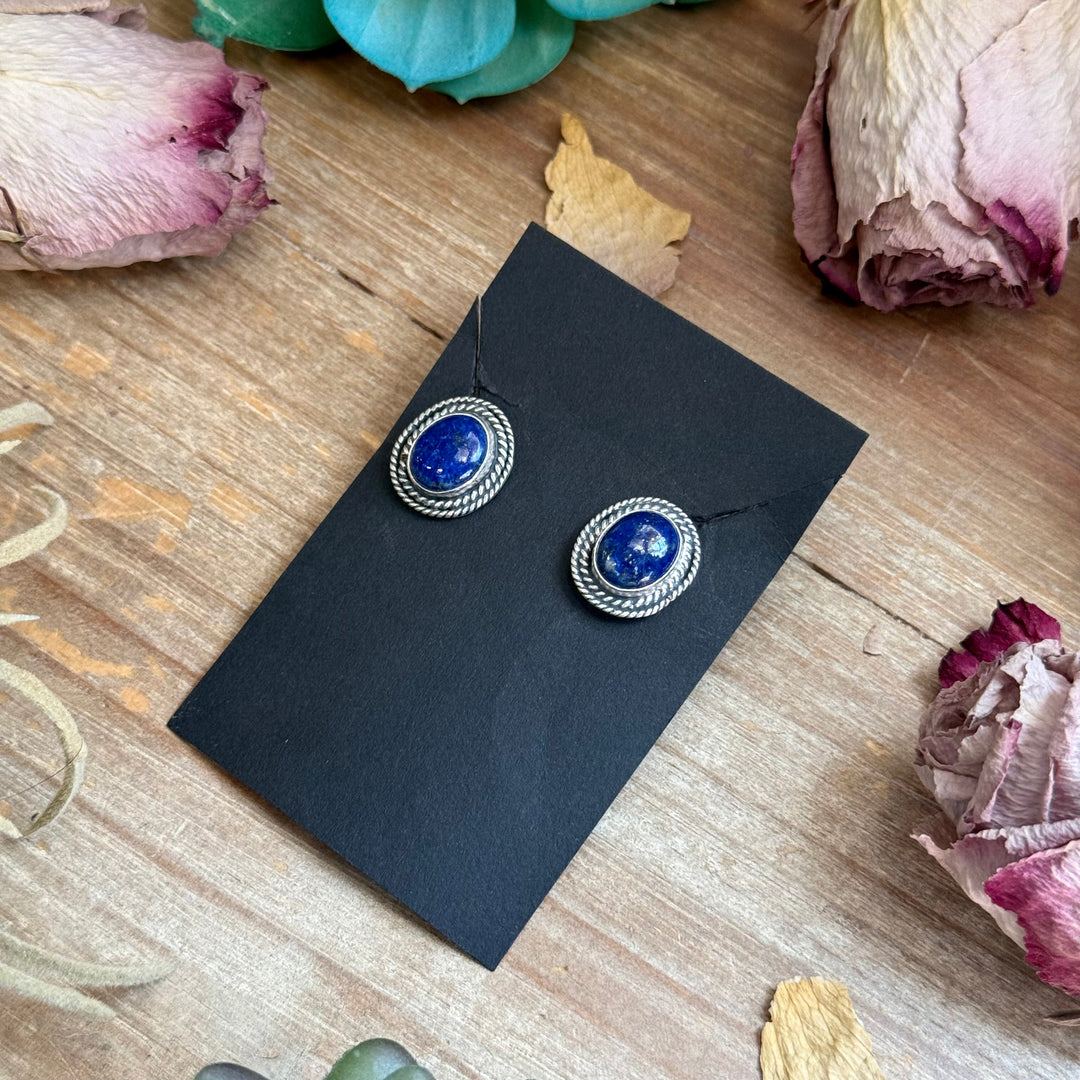 40 - Sterling Silver Lapis Lazuli Stud Earrings by Shay Pfeiffer Earrings Shopify Collective The Bijoux FAB Jewelry The Bijoux FAB Jewelry