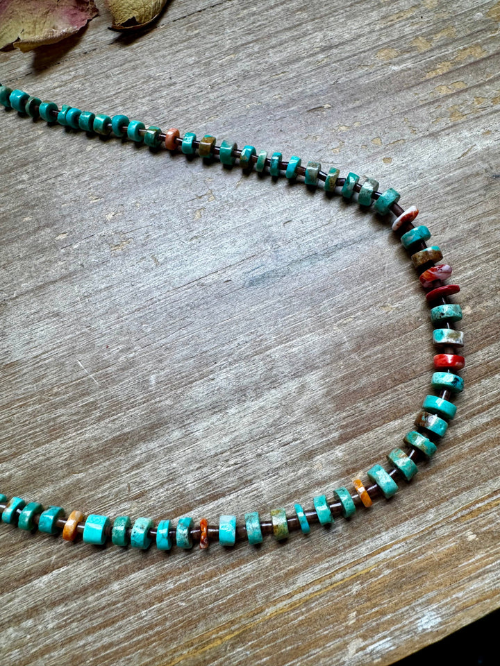 33” Graduated Turquoise & Spiny Oyster Necklace Necklaces Shopify Collective The Bijoux FAB Jewelry The Bijoux FAB Jewelry