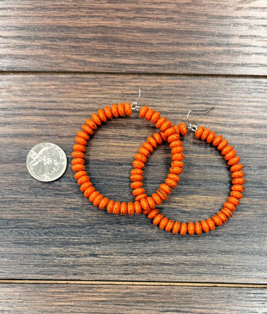 726542, 2.5" Handmade Bead Hoop Earrings ISAC Trading Inc