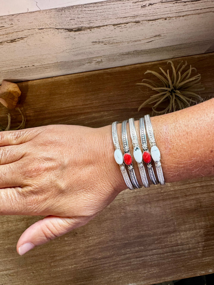 White Buffalo or Red Spiny Cuff Bracelet – Sterling Silver Bracelets Shopify Collective The Bijoux FAB Jewelry The Bijoux FAB Jewelry