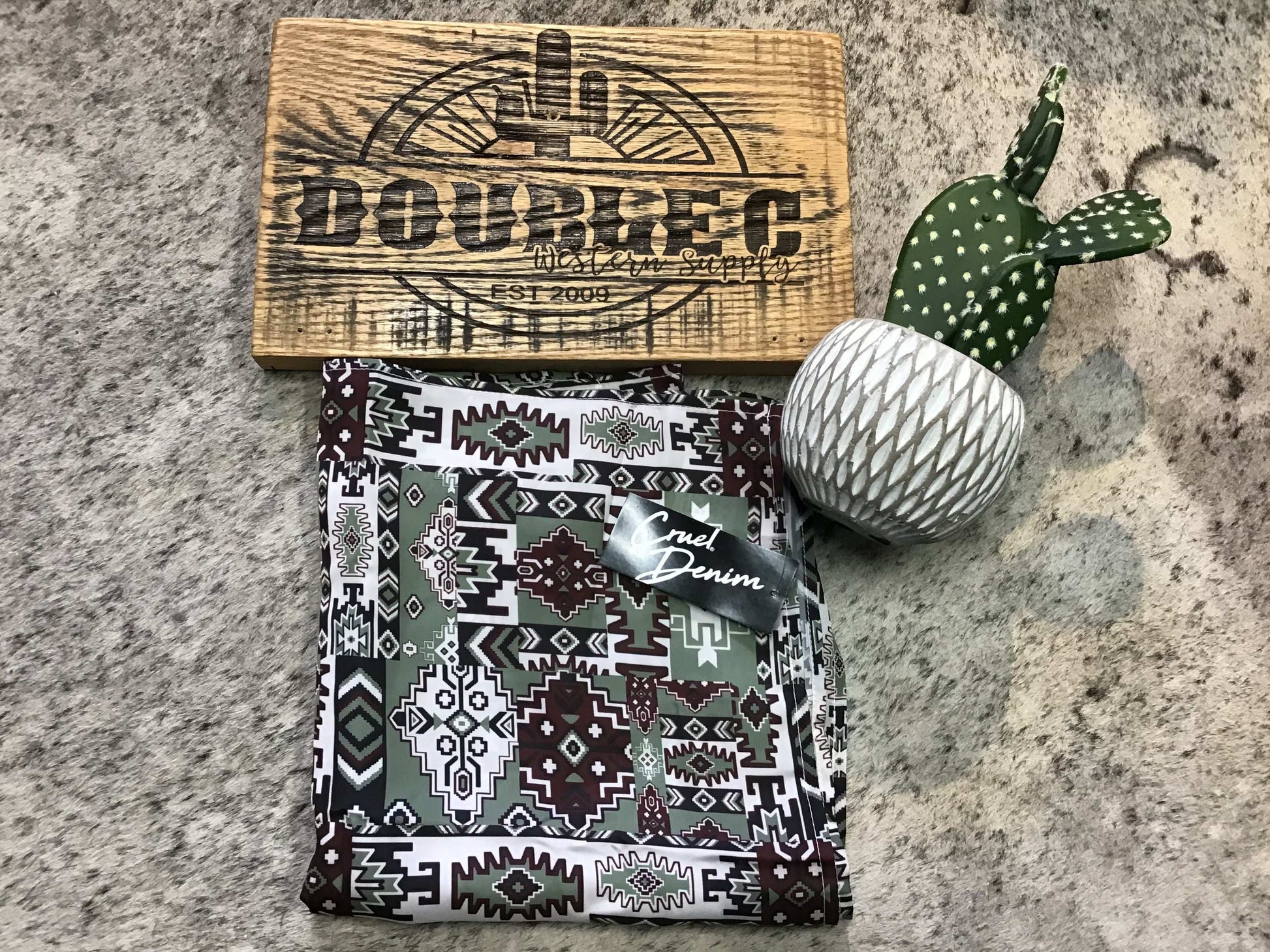 Silk Green Brown Aztec Print Wild Rag CXX7207028 WildRag Cinch