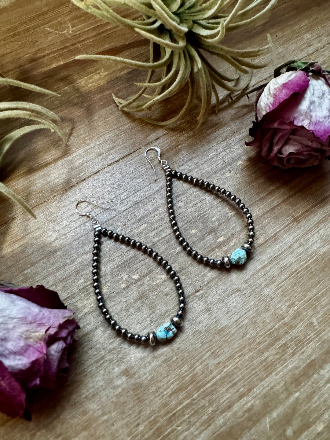 Golden Hill Turquoise Teardrop Earrings – Sterling Silver Earrings Shopify Collective The Bijoux FAB Jewelry The Bijoux FAB Jewelry