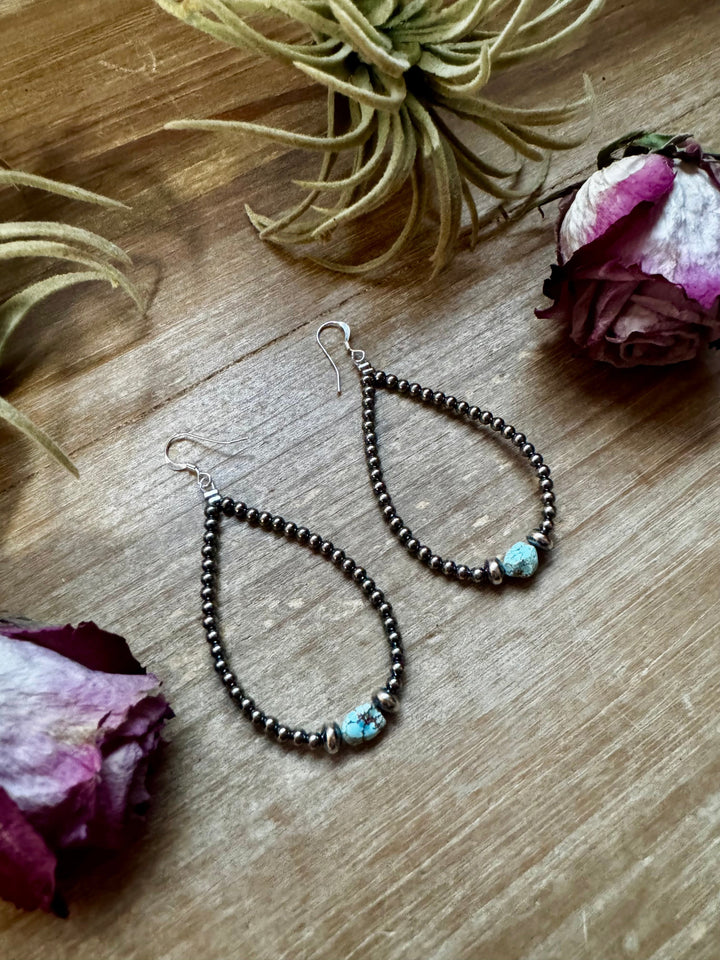 Golden Hill Turquoise Teardrop Earrings – Sterling Silver Earrings Shopify Collective The Bijoux FAB Jewelry The Bijoux FAB Jewelry