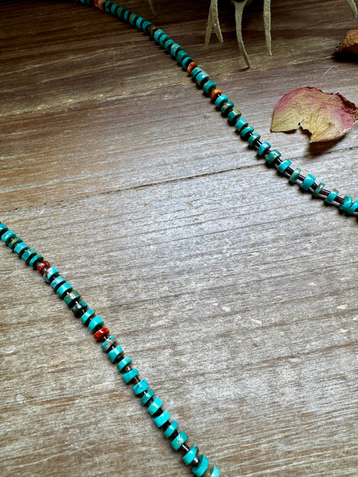 33” Graduated Turquoise & Spiny Oyster Necklace Necklaces Shopify Collective The Bijoux FAB Jewelry The Bijoux FAB Jewelry