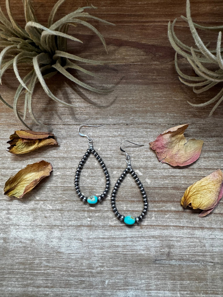 Sleeping Beauty Turquoise Teardrop Earrings – Sterling Silver Earrings Shopify Collective The Bijoux FAB Jewelry The Bijoux FAB Jewelry