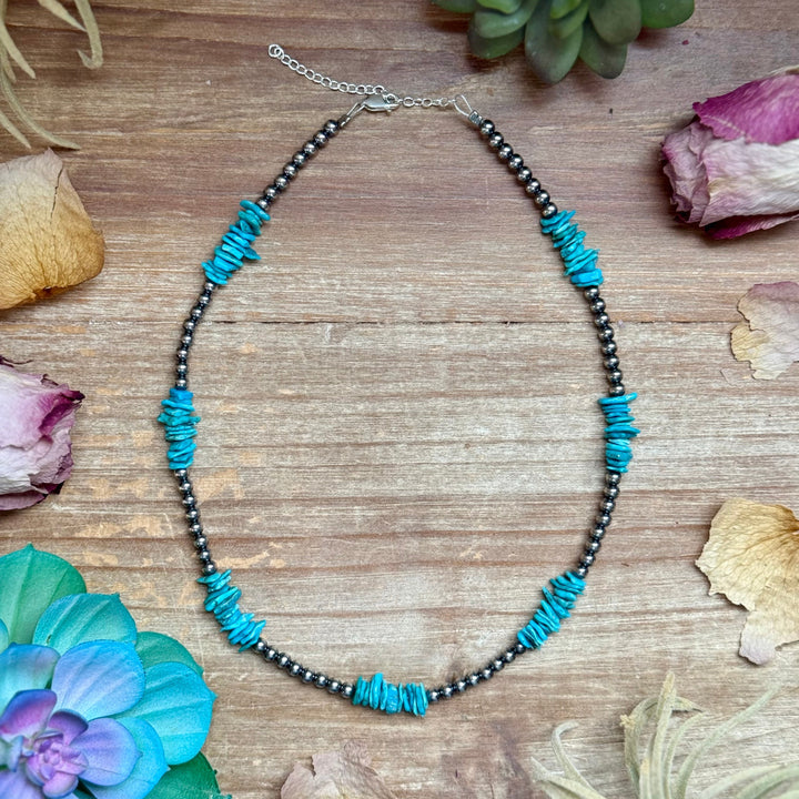 16” Light Blue Turquoise Chip Necklace Necklaces Shopify Collective The Bijoux FAB Jewelry The Bijoux FAB Jewelry