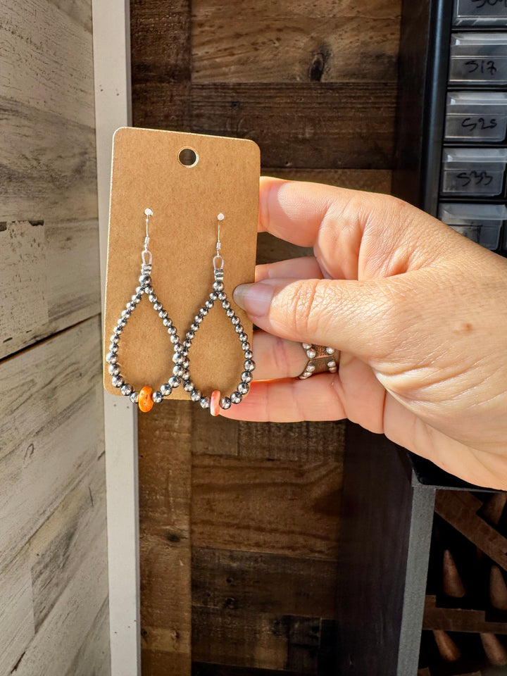Teardrop Earrings – Sterling Silver with Spiny Oyster Center Earrings Shopify Collective The Bijoux FAB Jewelry The Bijoux FAB Jewelry