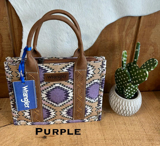 Wrangler Distressed Dual Sided Print Canvas Tote/Crossbody WG221-8120 Purse Montana West