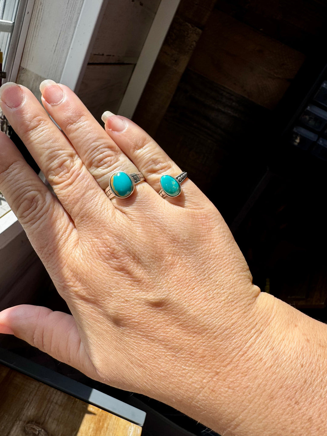 Kingman Turquoise Ring – Sterling Silver – Wedding Band Style - pick your size ring Shopify Collective The Bijoux FAB Jewelry The Bijoux FAB Jewelry