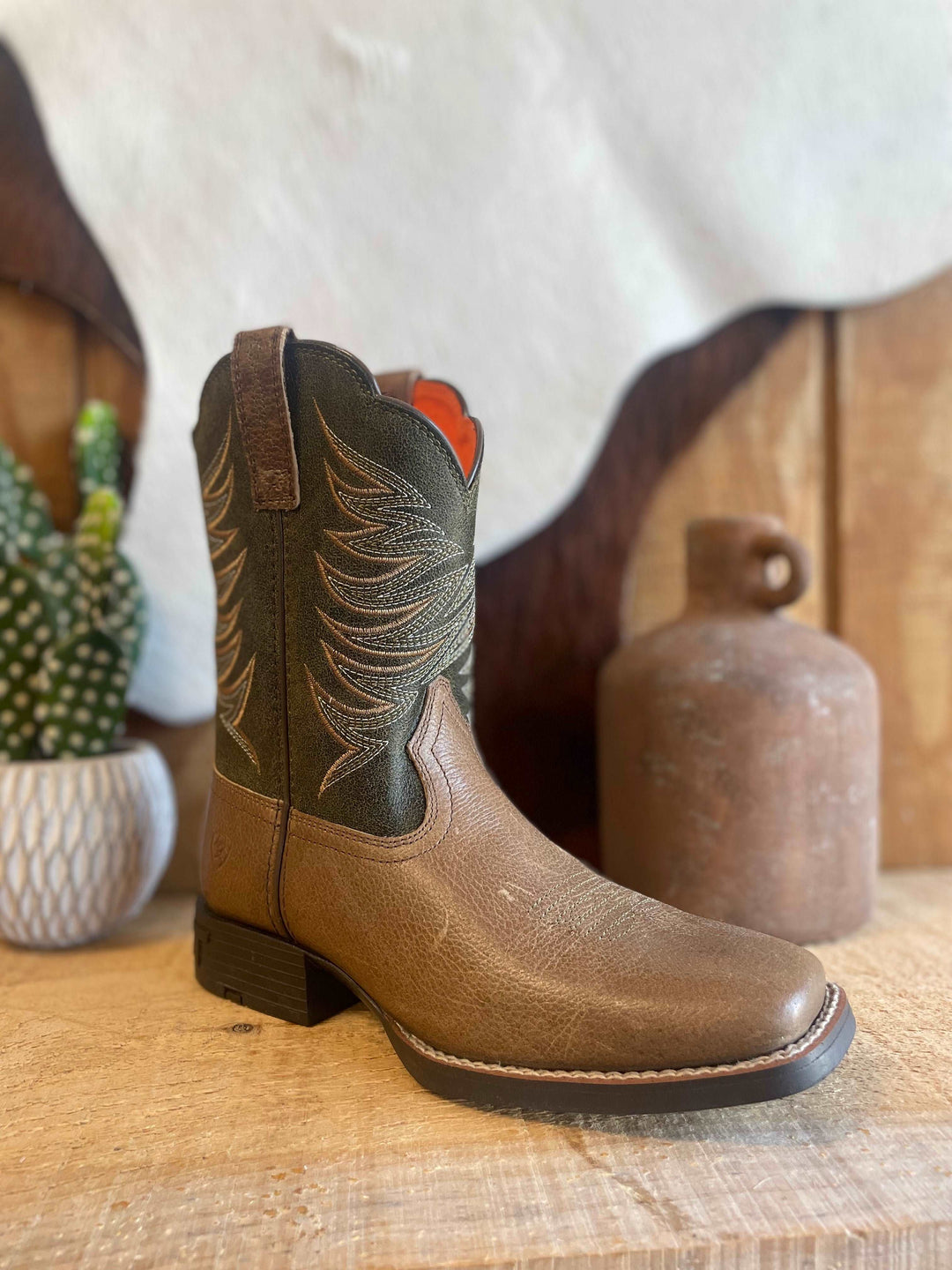 Ariat Kid's Boots - Firecatcher - Distressed Brown / Green Kids Boots ariat children's Ariat