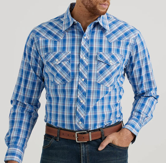 Wrangler® 20X® Advanced Comfort Long Sleeve Shirt - Blue Wrangler