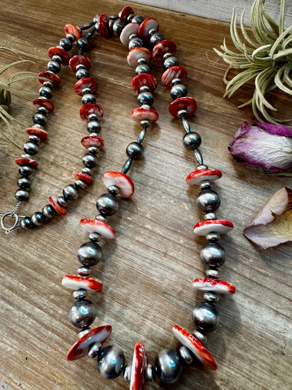 NFR Collection Necklace – Graduated Spiny Oyster & Sterling Silver Pearls 45" Necklaces Shopify Collective The Bijoux FAB Jewelry The Bijoux FAB Jewelry