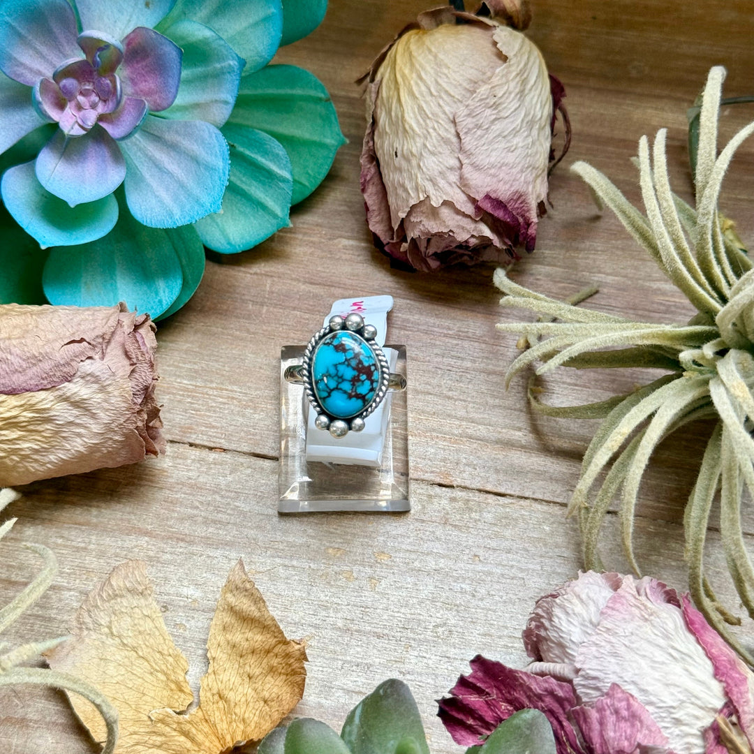 138 - Sterling Silver Egyptian Turquoise Medicine Man Eye Stamped Stacking Ring by Jason Ogg ring Shopify Collective The Bijoux FAB Jewelry The Bijoux FAB Jewelry