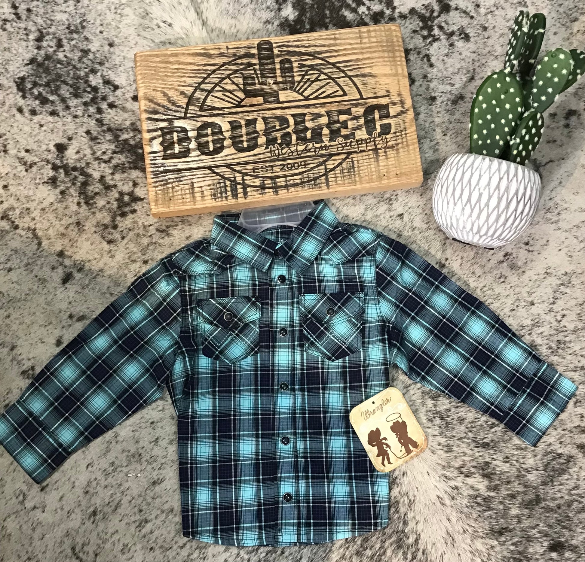 LITTLE BOY LONG SLEEVE SNAP FRONT PLAID WESTERN SHIRT Boys Shirts Wrangler