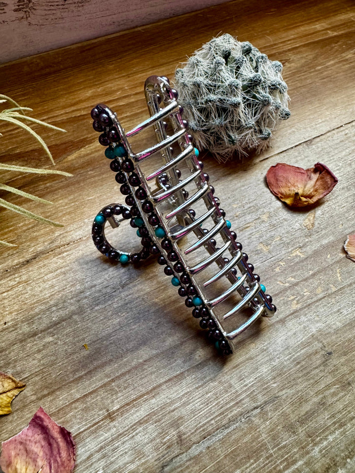 New Style - Turquoise/ faux pearl mix Hair Clips hair clip Shopify Collective The Bijoux FAB Jewelry The Bijoux FAB Jewelry