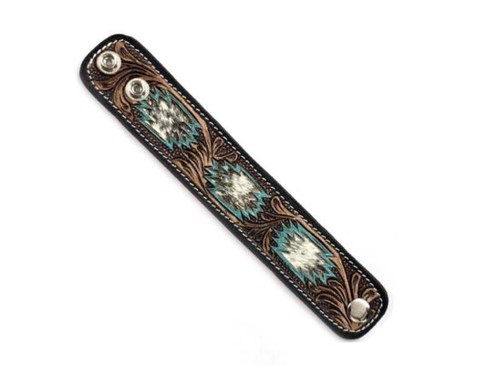 Western Tooled Leather Bracelet Bracelet Snowing West
