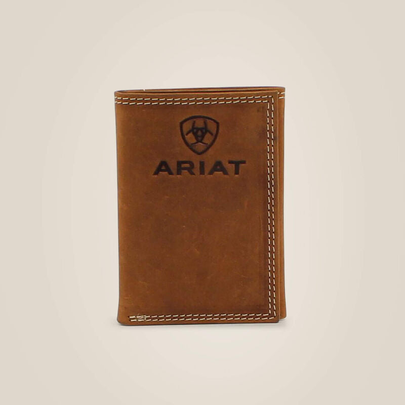 Trifold Wallet Stacked Logo A3548144 Wallets leather men's accessories trifold wallet western accessories Ariat