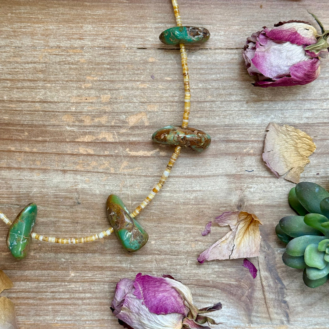 22” Chunky Turquoise & Shell Heishi Necklace Necklaces Shopify Collective The Bijoux FAB Jewelry The Bijoux FAB Jewelry