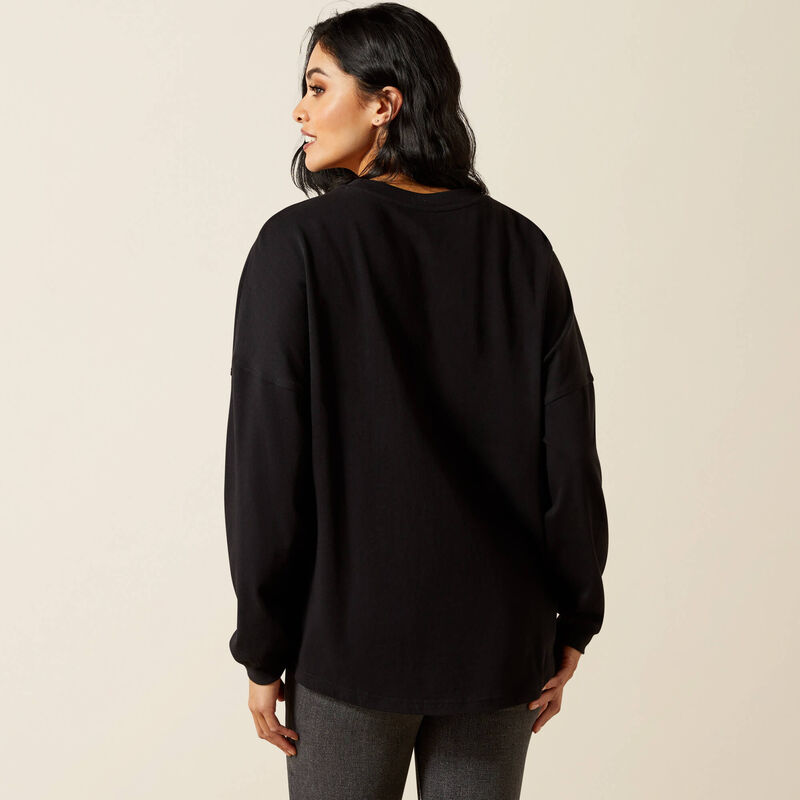 WMS Canvas Oversized T-Shirt BLACK 10065867 Shirts ariat Women's Ariat