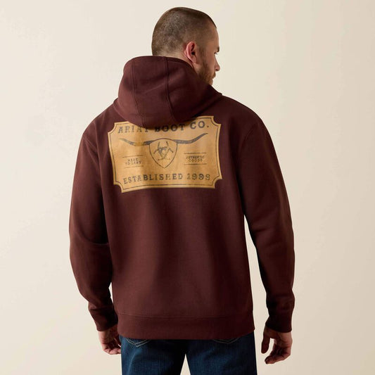 MNS Ariat Shield Steerhead Hoodie BROWN 10073715 Hoodie Ariat