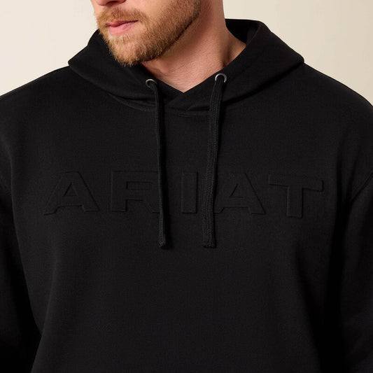 MNS Ariat Embossed Logo Hoodie BLACK 10073716 Hoodie Ariat