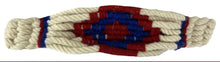 Load image into Gallery viewer, Adjustable Mohair Wool Bronc Halter - White/Red/Blue
