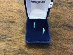 Studded In Turquoise Mini Hoop Earrings