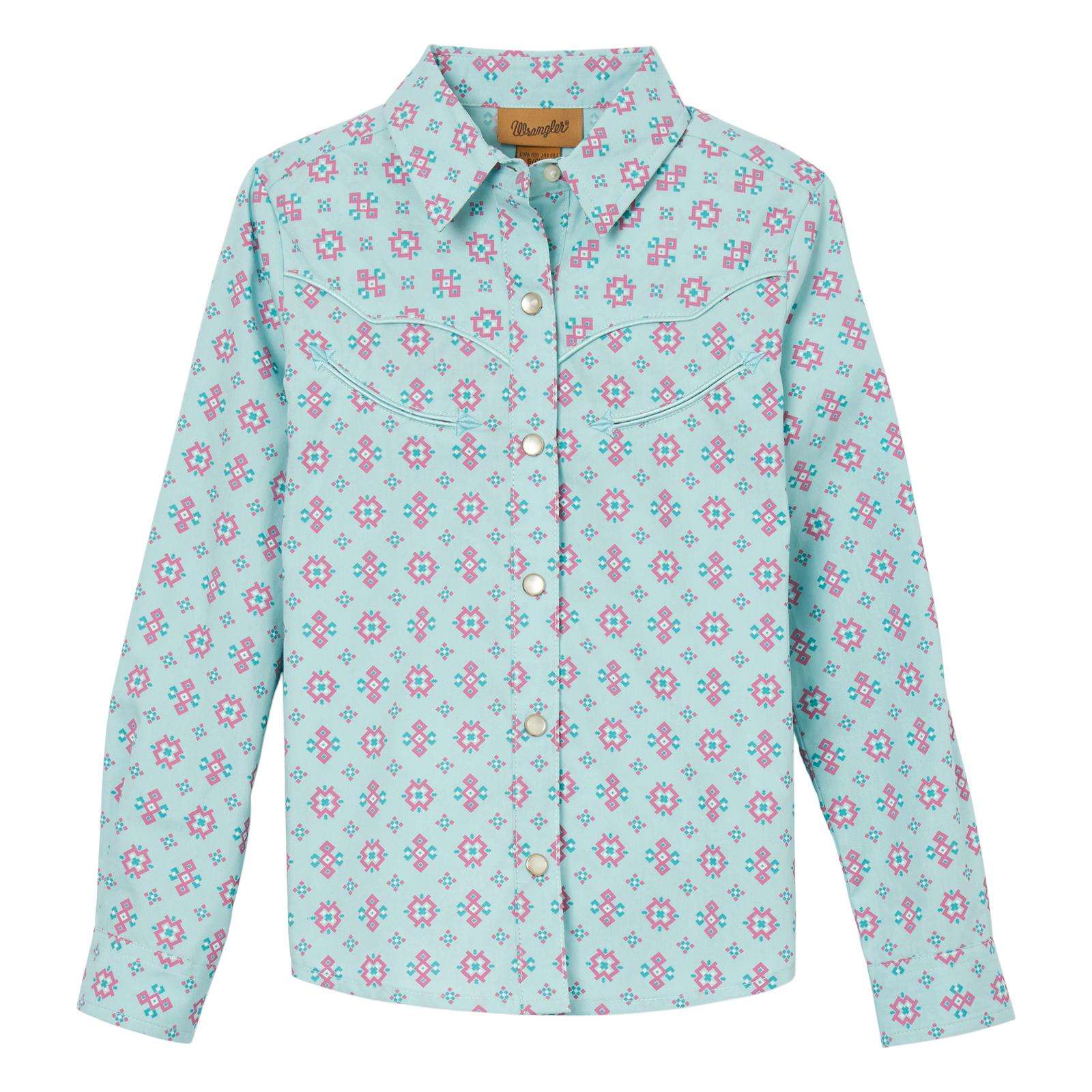 Girls Western Top - Light Blue Wrangler