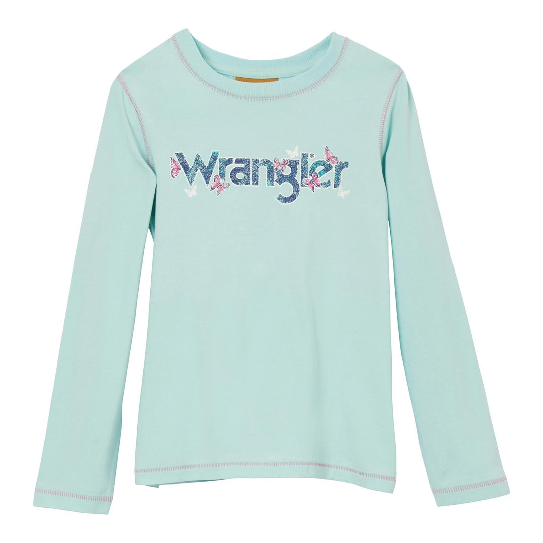 112344170 - Wrangler® Girls Shirt - Light Blue - Double C Western SupplyWrangler