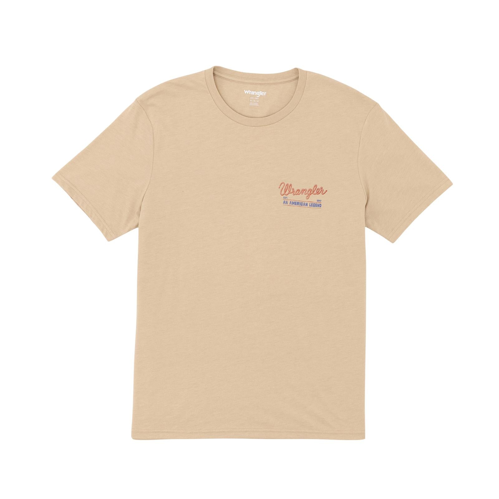 Wrangler® Graphic Short Sleeve T-shirt - Regular Fit - Trenchcoat Heather 112365305 T Shirt Wrangler