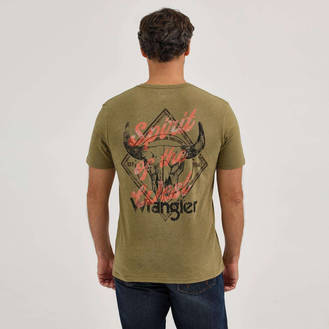 Wrangler® Graphic Short Sleeve T-shirt - Regular Fit - Burnt Olive Heather 112365675 T Shirt 20% off Wrangler Wrangler