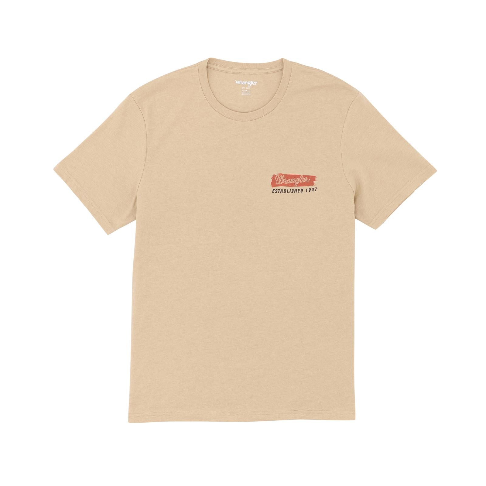 Wrangler® Graphic Short Sleeve T-shirt - Regular Fit - Trenchcoat Heather 112365668 T Shirt Wrangler
