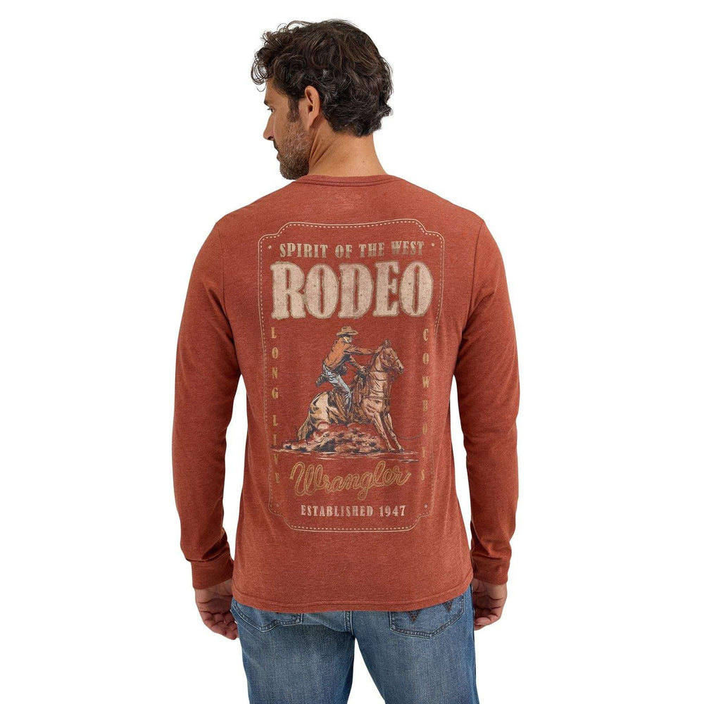 Wrangler® Graphic Long Sleeve T-shirt - Regular Fit - Henna Heather 112365696 T Shirt Wrangler