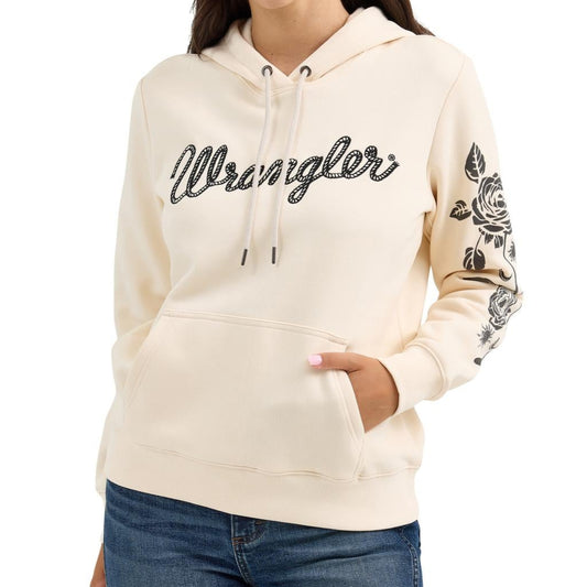 Wrangler® Long Sleeve Hoodie - Regular Fit - Pearled Ivory 112365791 Hoodie Wrangler