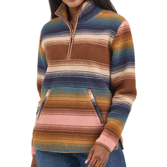 Wrangler Retro® Americana Sherpa Zip Pullover - Blue 112367282 Pullover Wrangler