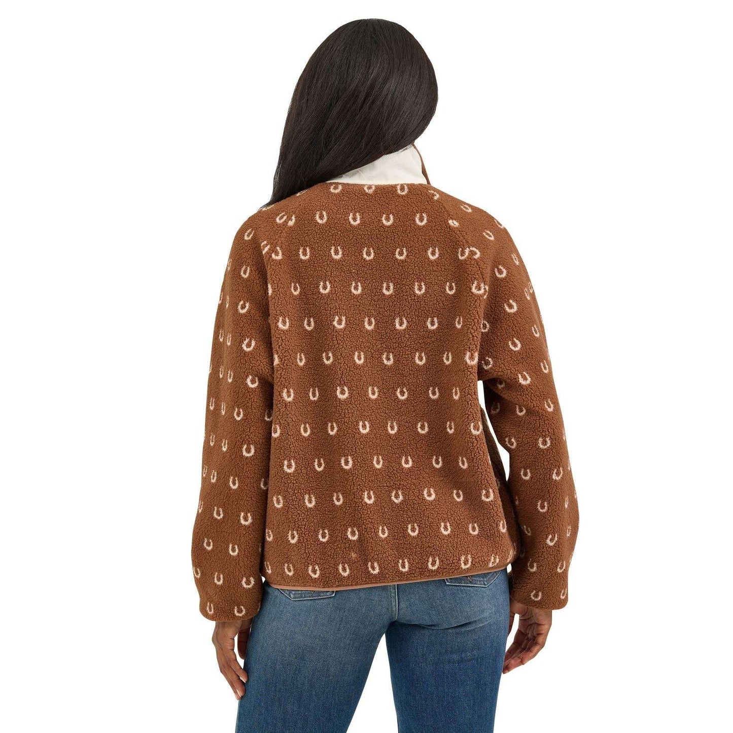 Wrangler Retro® Americana Sherpa Snap Pullover - Brown 112367338 Sweatshirt Wrangler