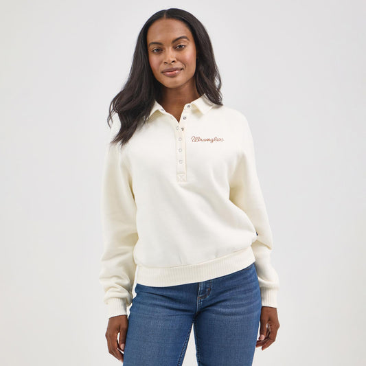 Wrangler Retro® Americana Sweatshirt Half Snap - Cream 112367392 Sweatshirt Wrangler