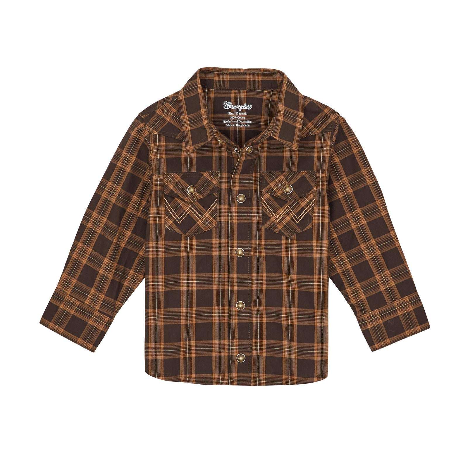 Wrangler® Baby Boy Long Sleeve Shirt - Brown 112367738 Baby & Toddler Wrangler